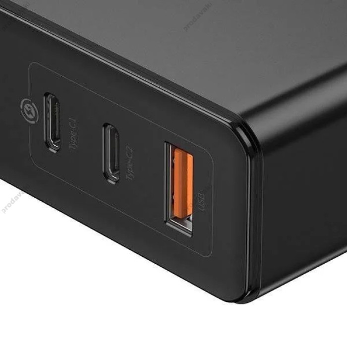 Мережевий зарядний пристрій Baseus GaN2 Pro Quick Charger 2C+U Type-C cable 120W Black CCGAN-J01